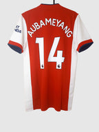 Arsenal 2021/22 Home Shirt Aubameyang Back GM0217