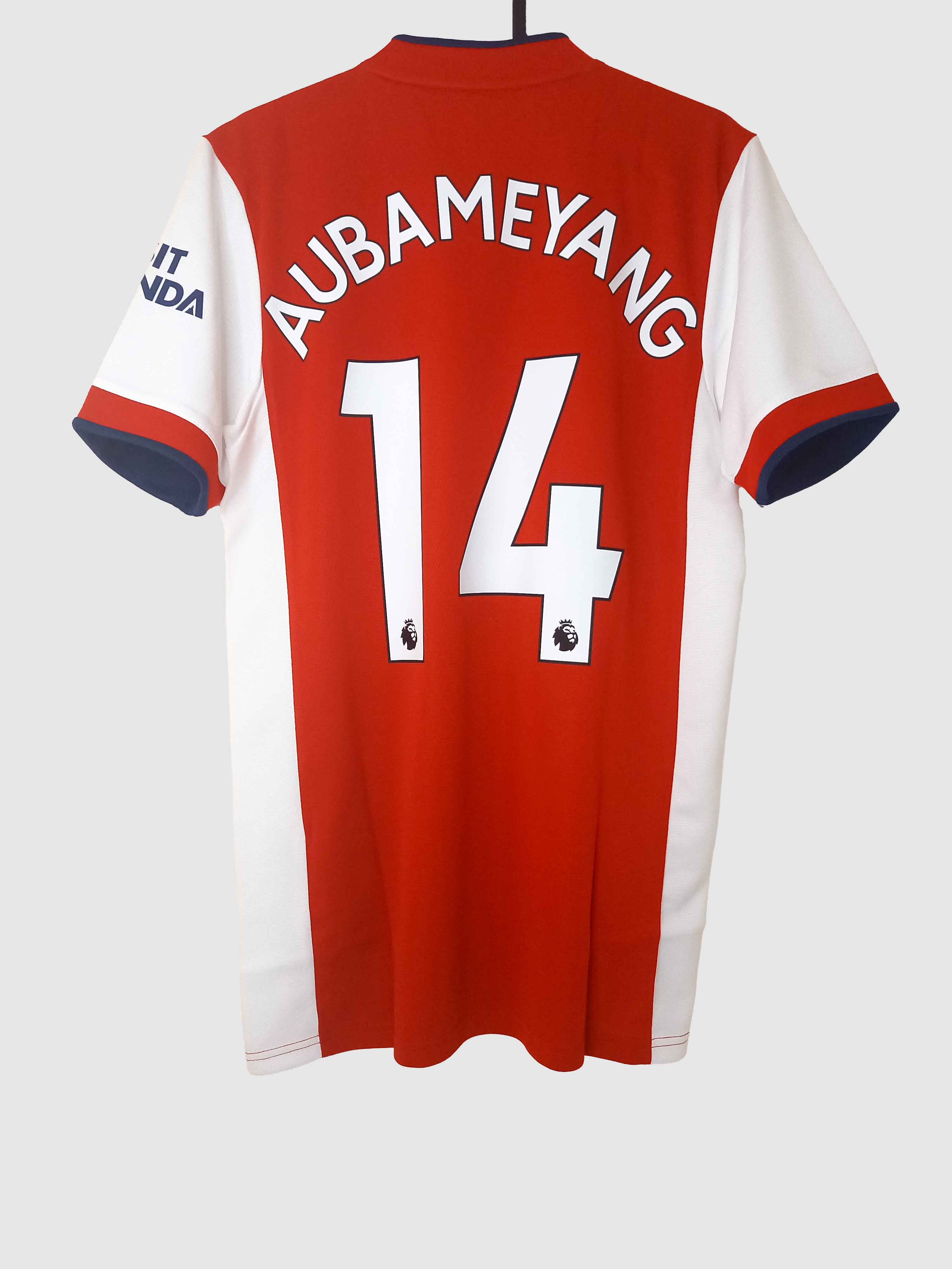 Arsenal 2021/22 Home Shirt Aubameyang Back GM0217
