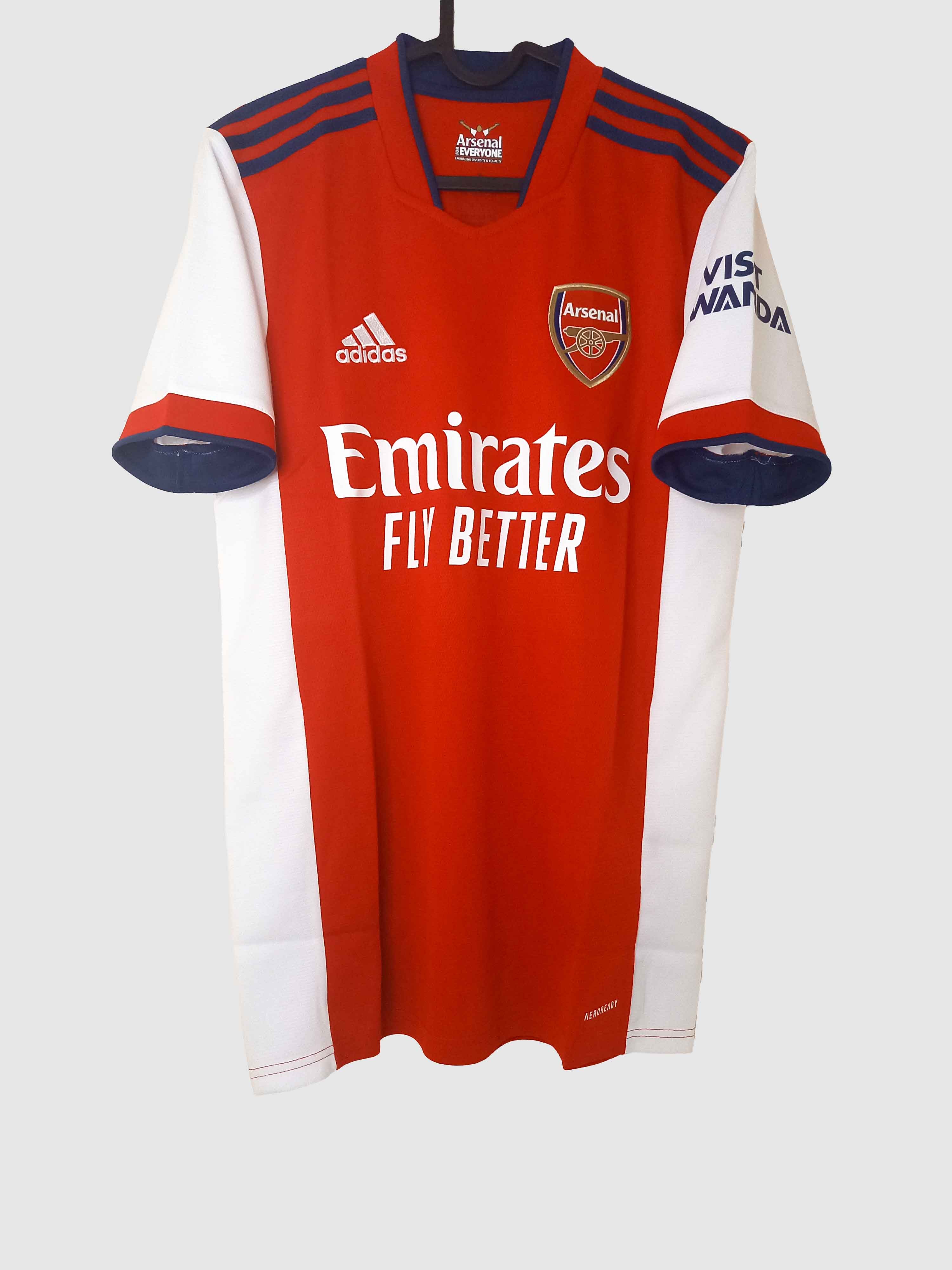 Arsenal 2021/22 Home Shirt Aubameyang Front GM0217