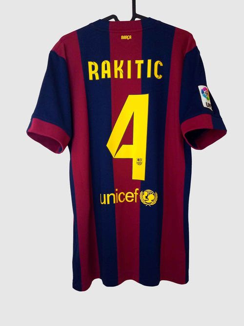 Barcelona 2014/15 Home Shirt Rakitic Back 610594-423