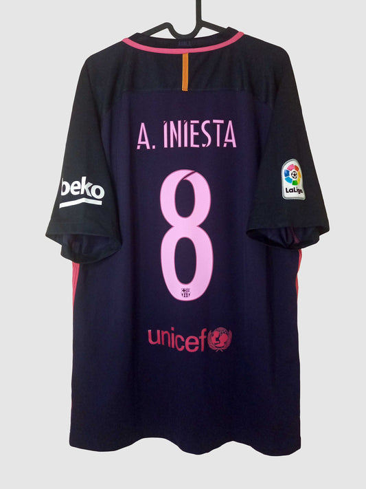 Barcelona 2016/17 Away Shirt Iniesta 776844-524 back