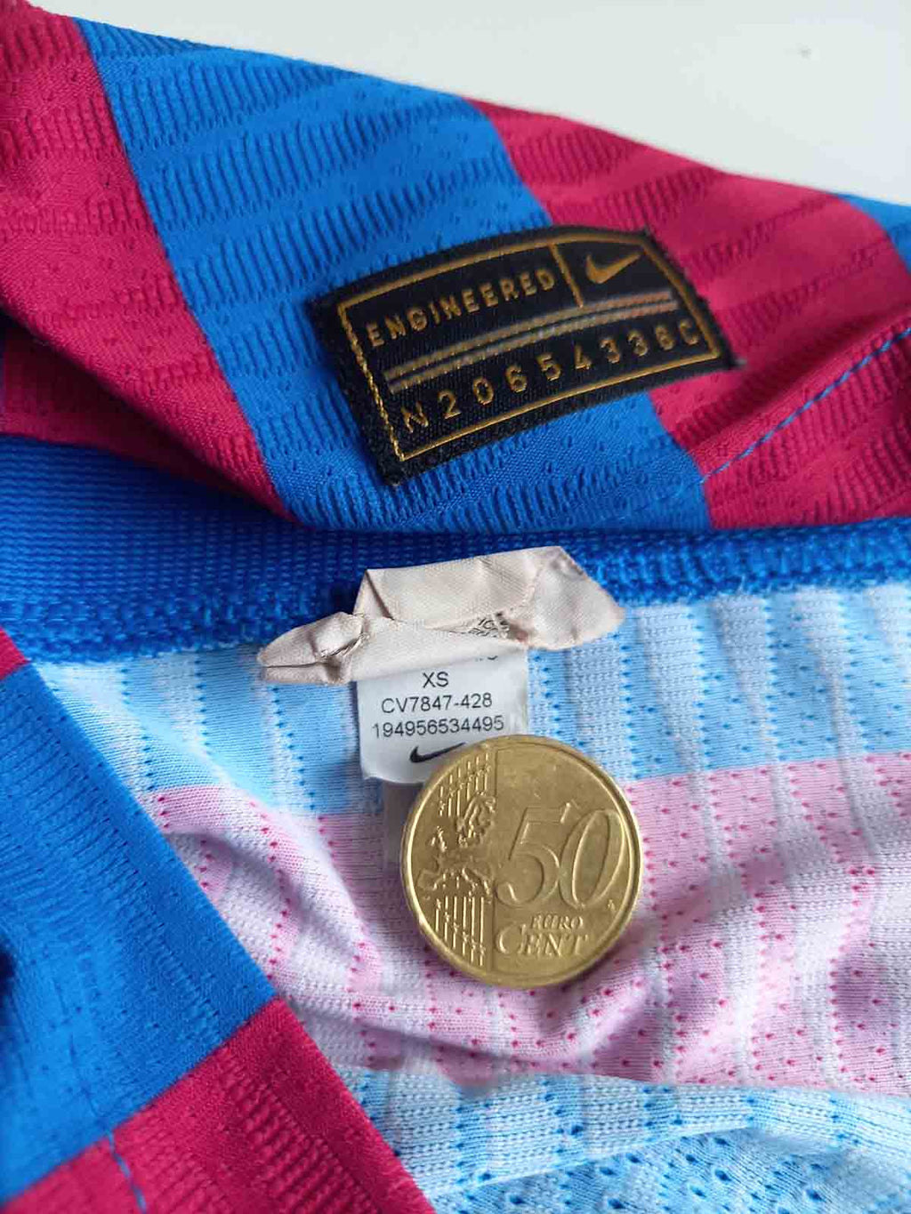 Barcelona 2021/22 Home Shirt Player Version Tags CV7847-428