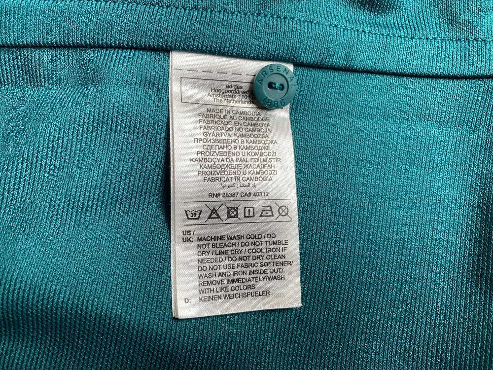 Original Adidas football shirt labels