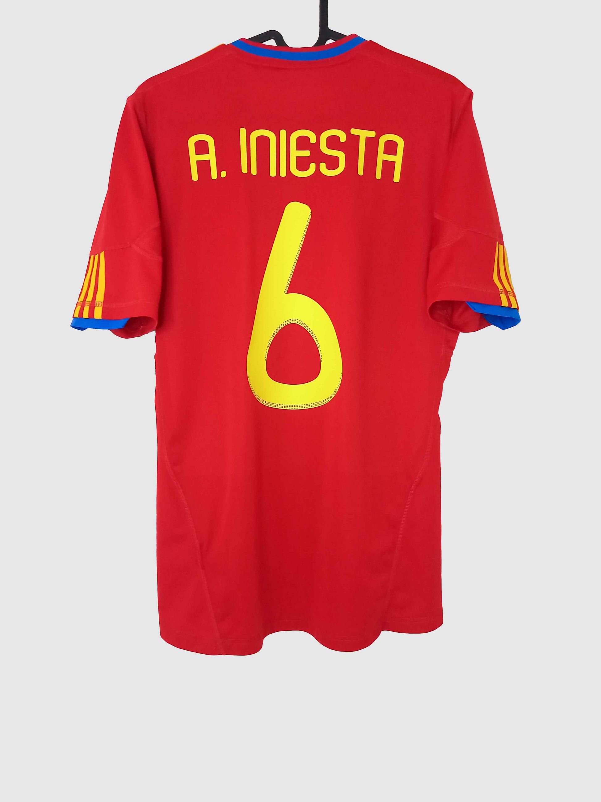 Spain 2010 Home Shirt Iniesta V31236 Back