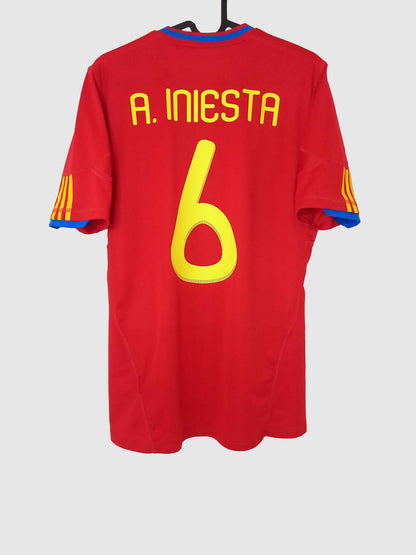 Spain 2010 Home Shirt Iniesta V31236 Back