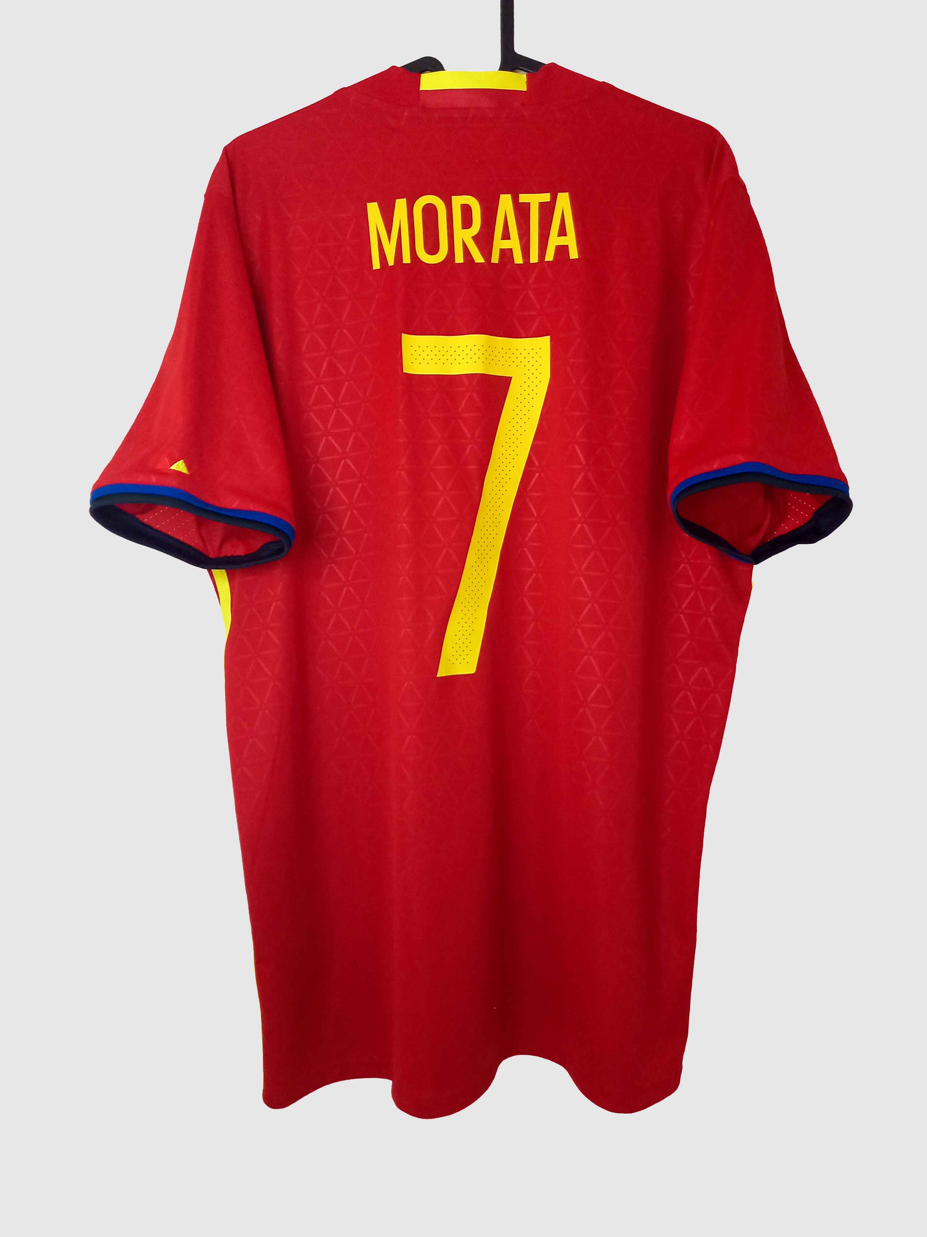 Spain 2016 Home Shirt Morata Back AI4411
