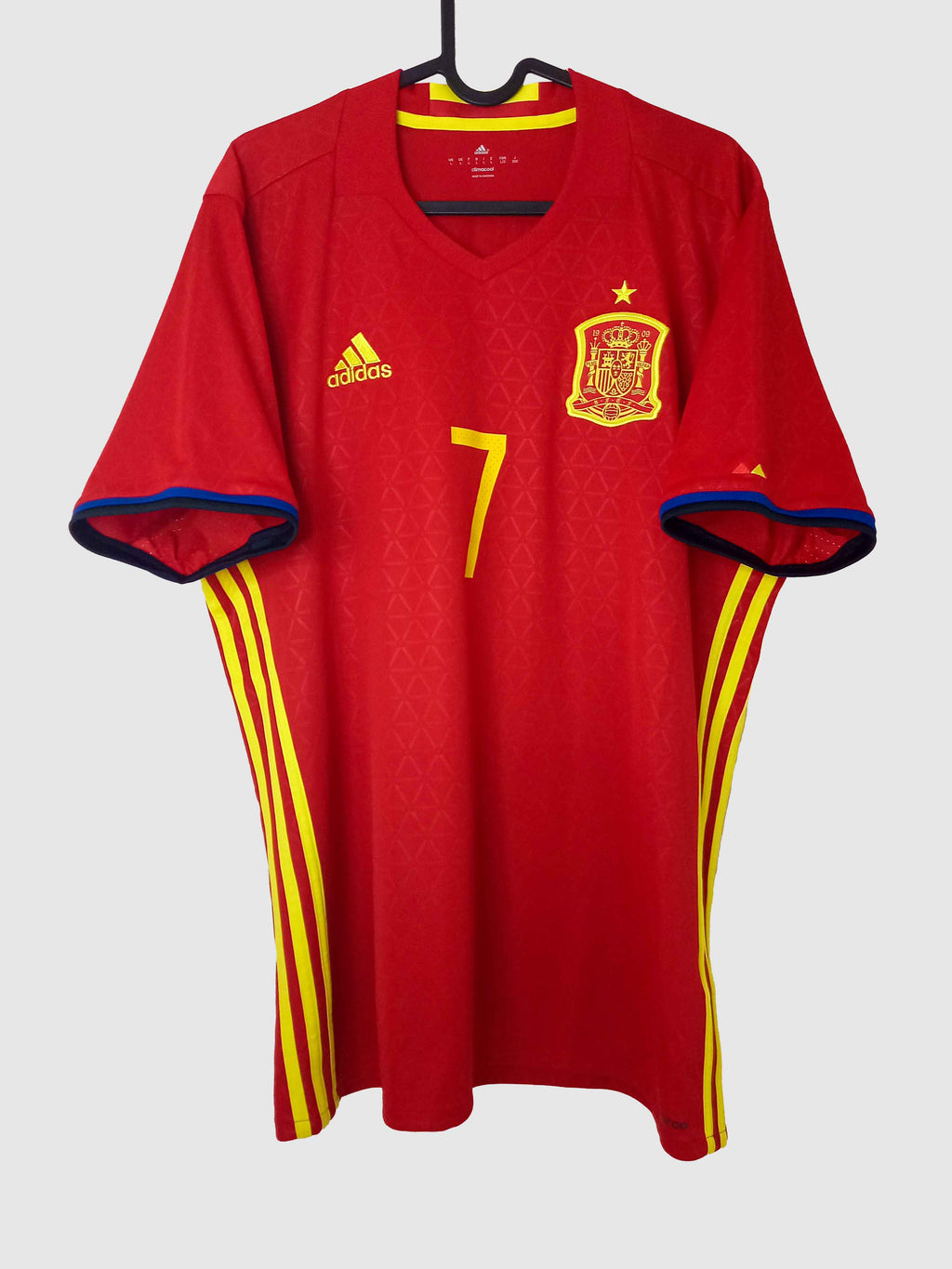 Spain 2016 Home Shirt Morata Front AI4411