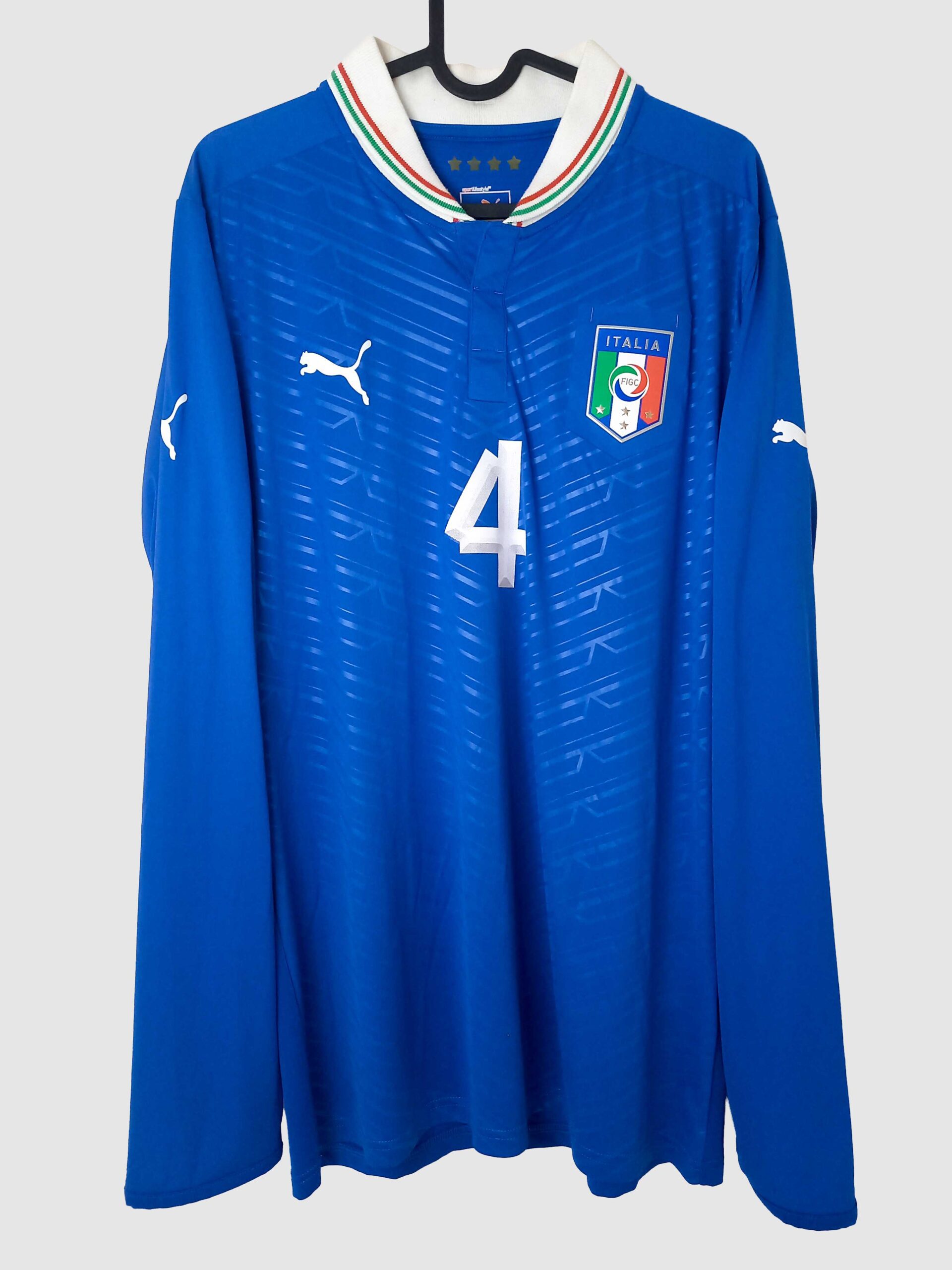 Italy 2012/13 Home Shirt #4 L/S (L-Excellent)